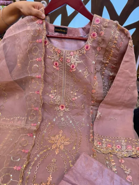 Premium Organza Embroidered Party Set